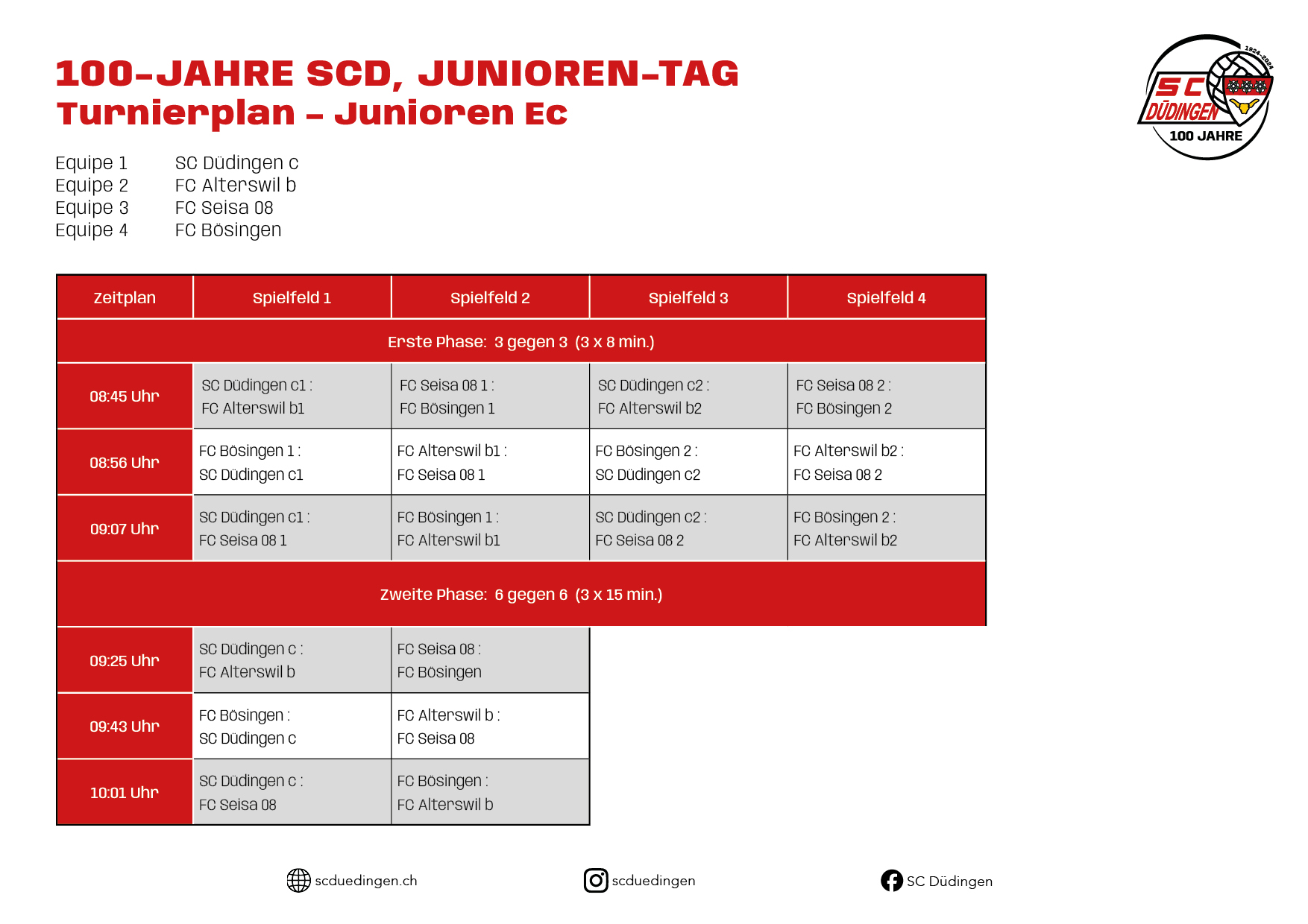 Spielplan Junioren Ec